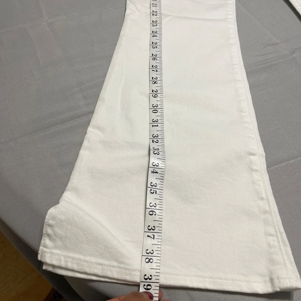 GAP‎ 70s Flare Jeans High Rise White Denim Stretch Size 14 Plus NWT Chic